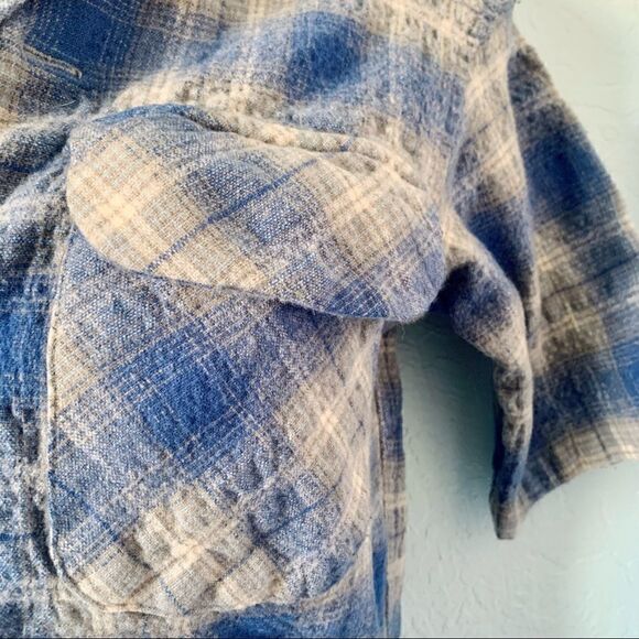 Pendleton Blue & Gray Wool Plaid Short Sleeve Board Shirt Size XS - Picture 5 of 10